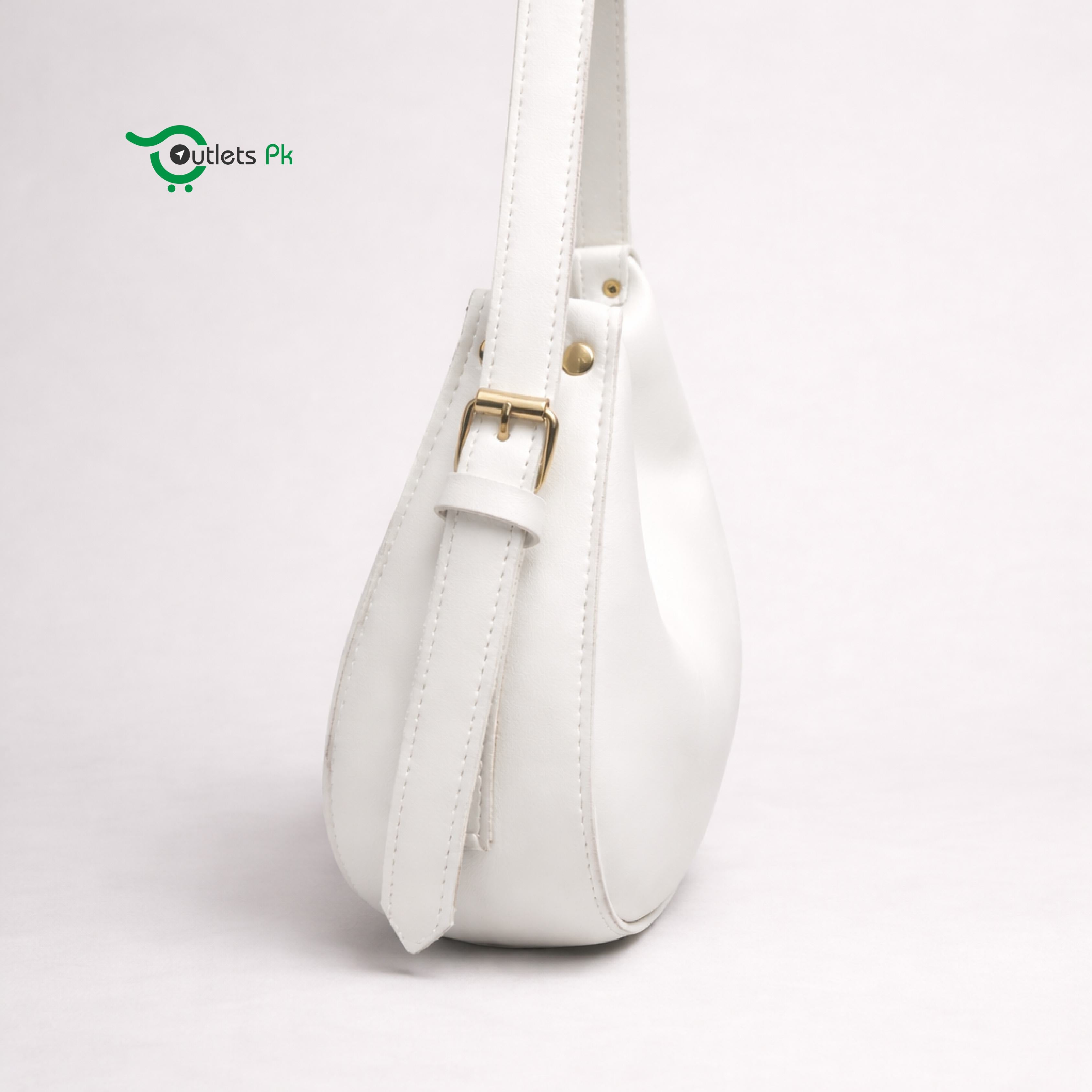 Moon Bag (Long Adjustable Strap) – White