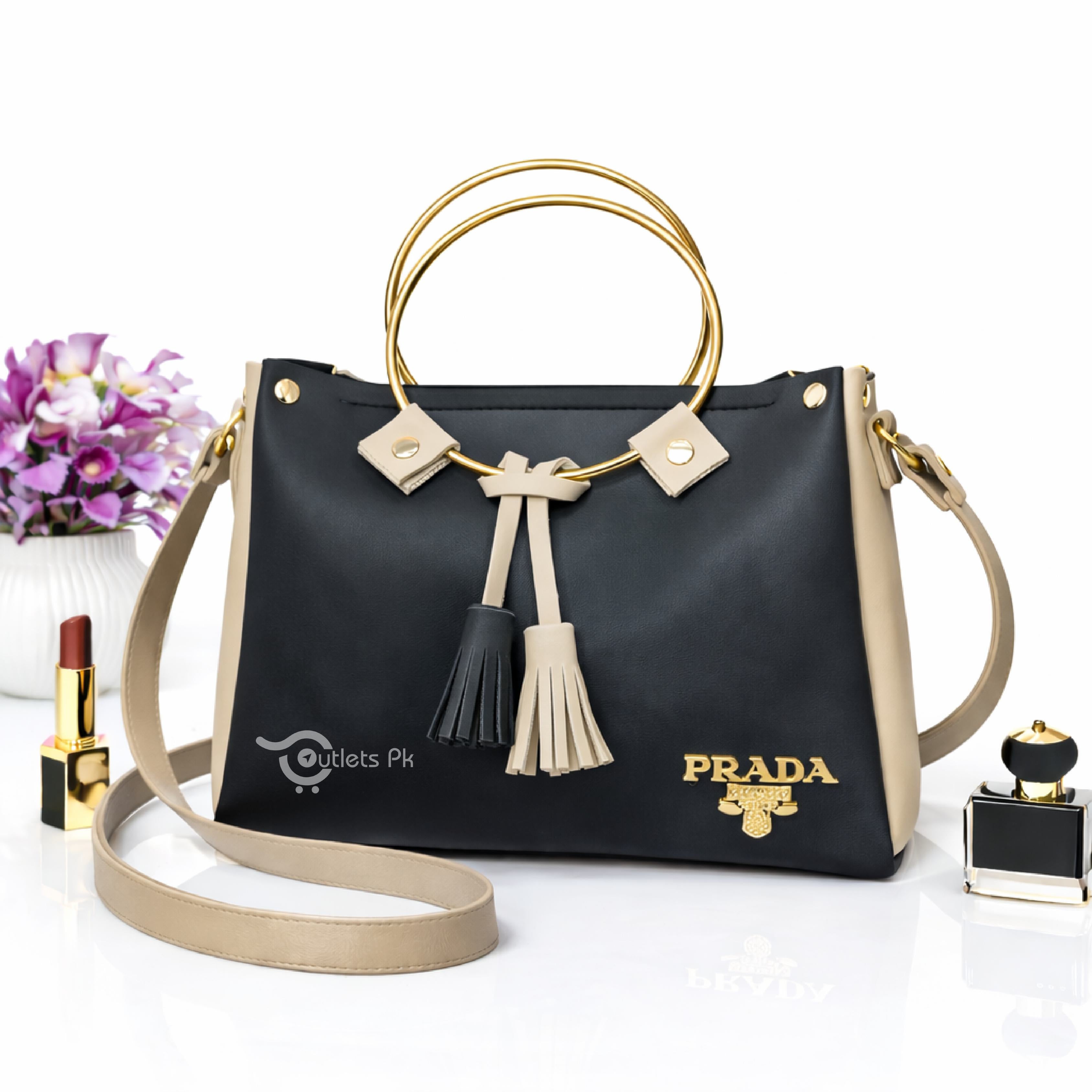 ROUND HANDLE – BLACK & BEIGE